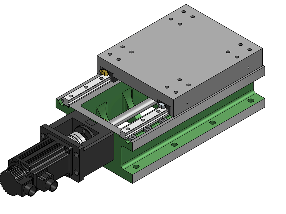 RH250 SERVO DOĞRUSAL HAREKETLİ KIZAK ÜNİTESİ Slayt Genişliği: 250mm Bilyalı Vida Çapı : 25mm x 5mm Lineer Ray Genişliği: 25 mm